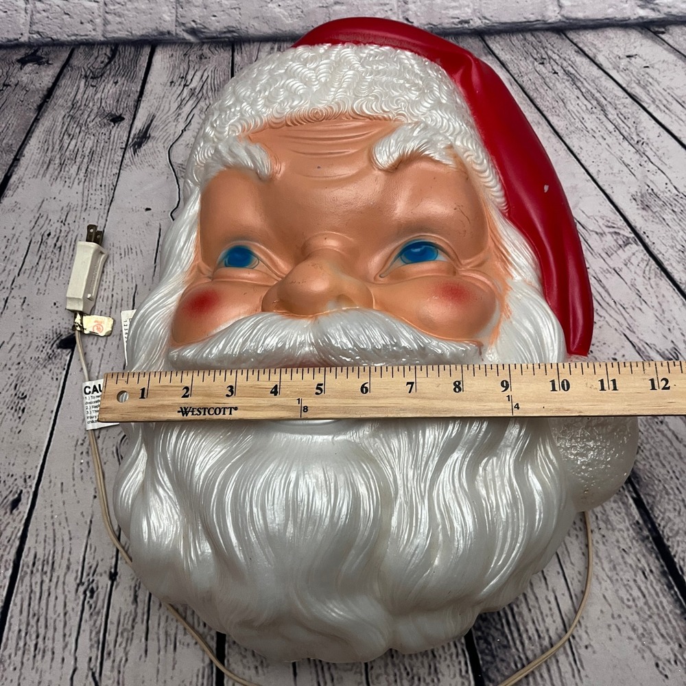 Vintage General Foam Plastics Santa Blow Mold Light Up Face Christmas 17 in. - Picture 2 of 7